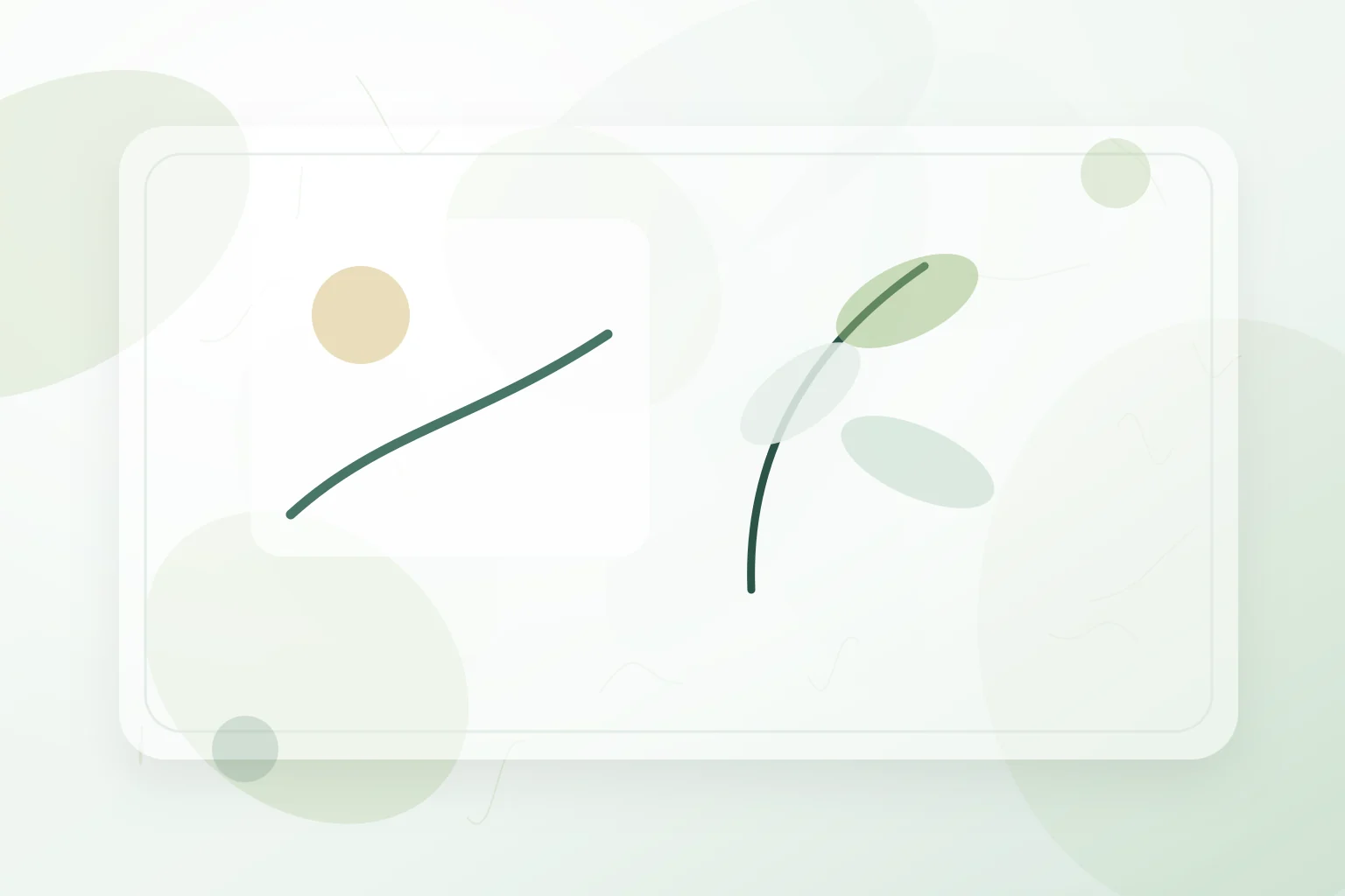 Window-light scene with a winding path and soft leaves, illustrating nature and mental health.
