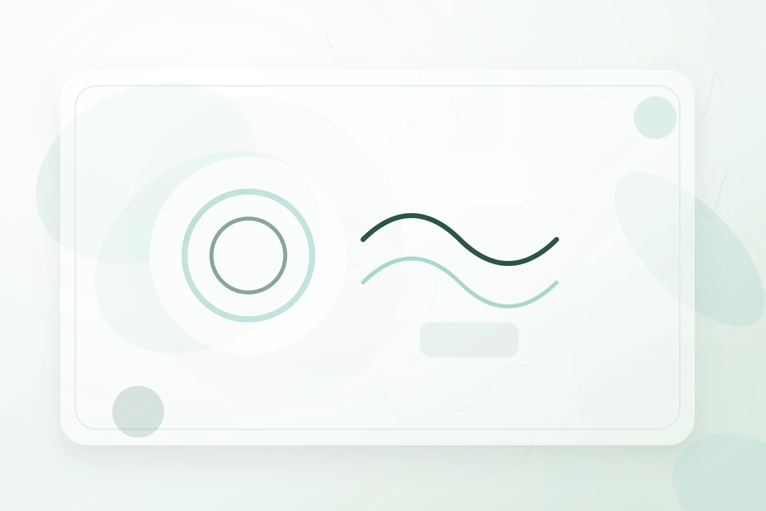 Soft breathing waves and grounding rings in a calm green composition, illustrating deep breathing for anxiety.