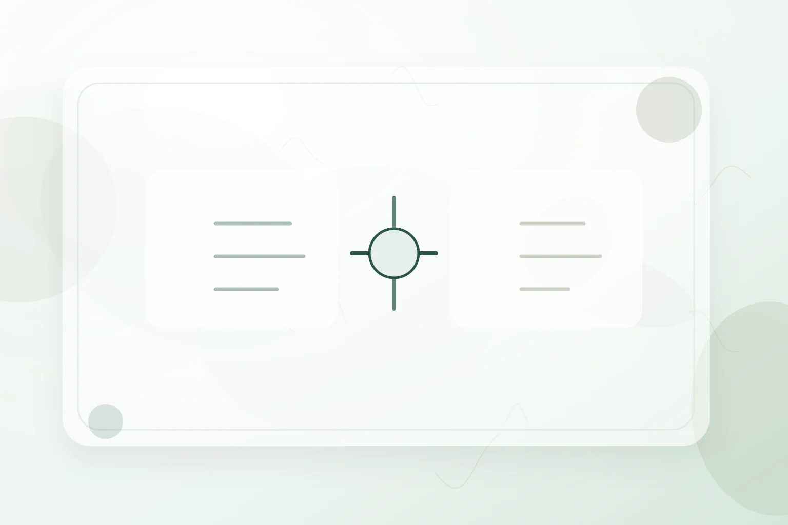 Balanced comparison panels joined by a central review point, illustrating what is the difference between a psychologist and a therapist.