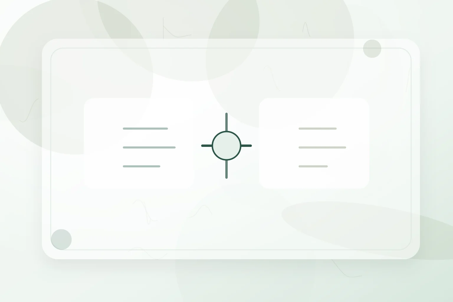 Balanced comparison panels joined by a central review point, illustrating mental health misinformation.