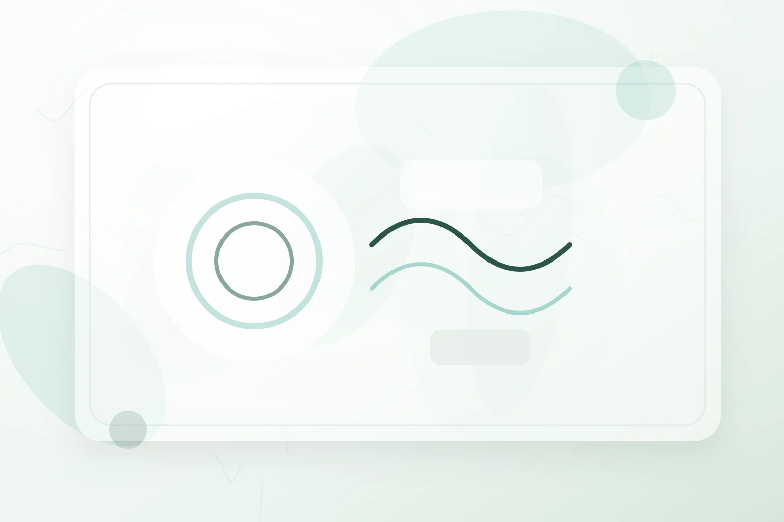 Soft breathing waves and grounding rings in a calm green composition, illustrating anxiety and deep breathing.