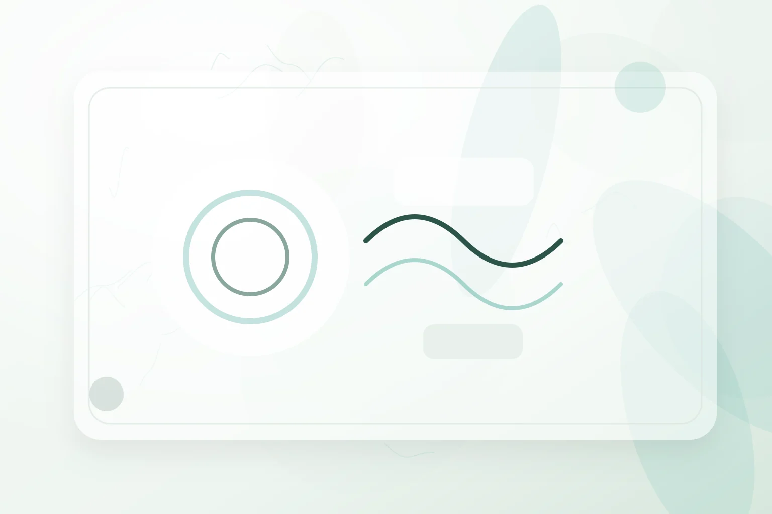Soft breathing waves and grounding rings in a calm green composition, illustrating deep belly breathing for anxiety.
