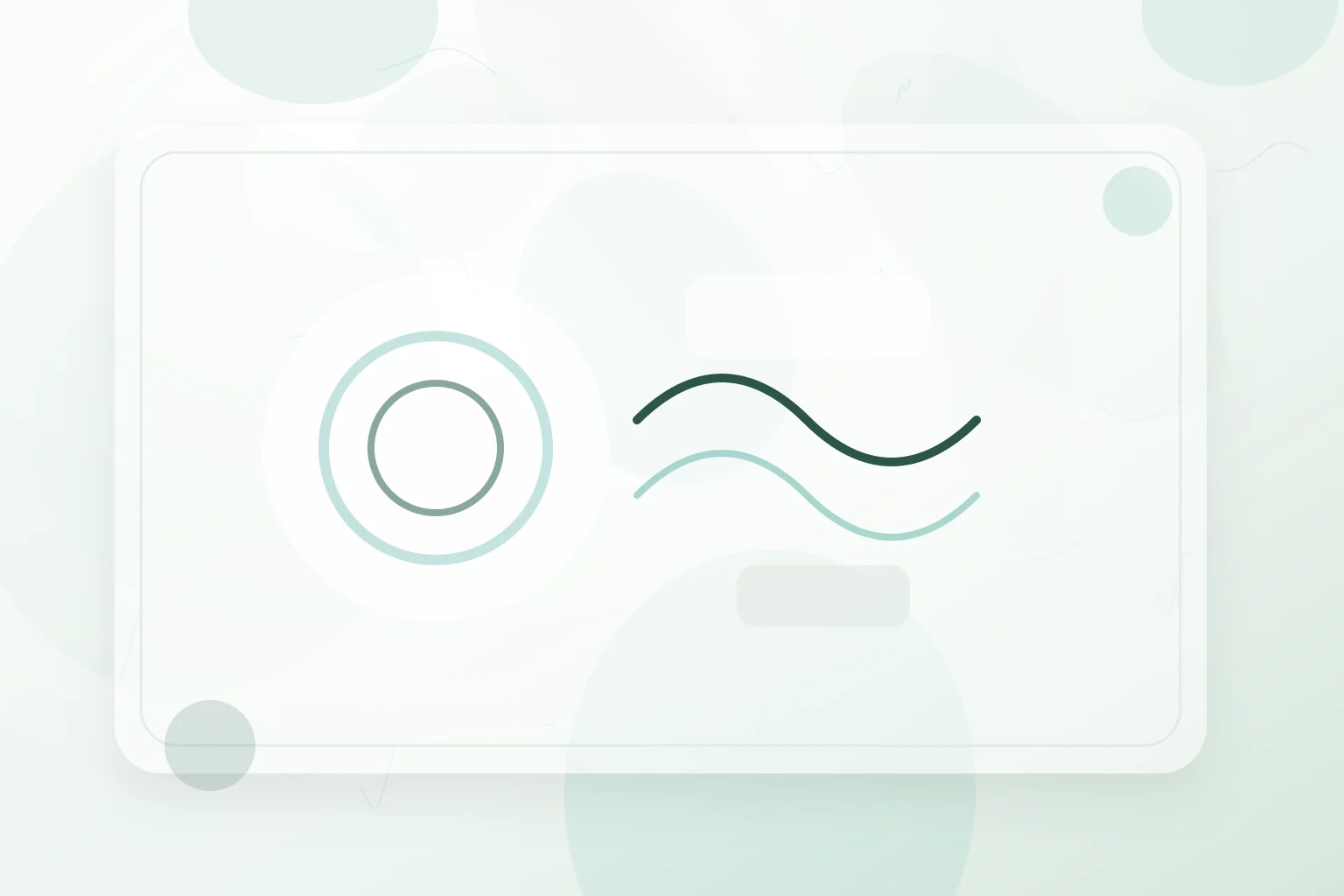 Soft breathing waves and grounding rings in a calm green composition, illustrating breathing techniques for anxiety.
