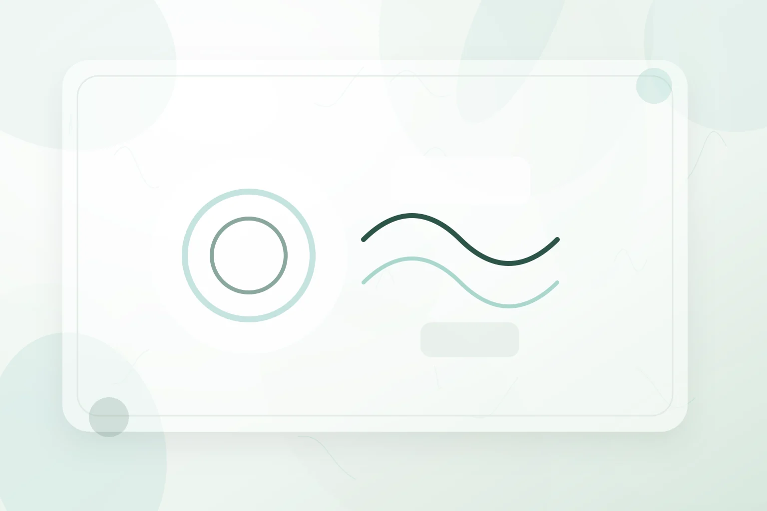 Soft breathing waves and grounding rings in a calm green composition, illustrating deep breathing techniques for anxiety.
