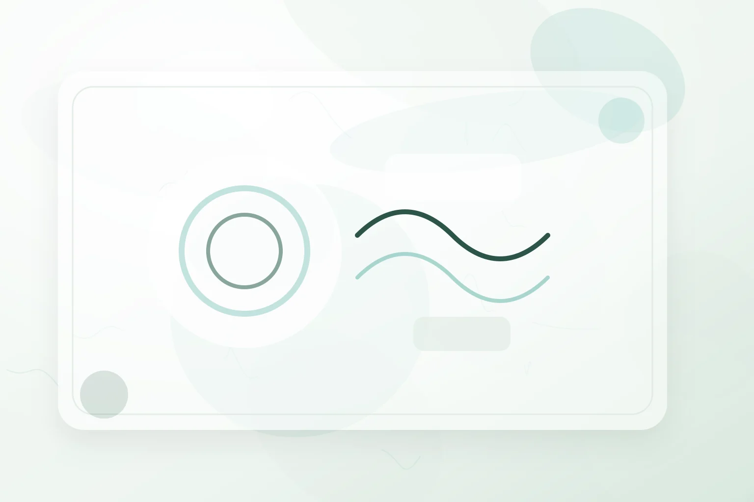 Soft breathing waves and grounding rings in a calm green composition, illustrating deep breathing for anxiety attack.