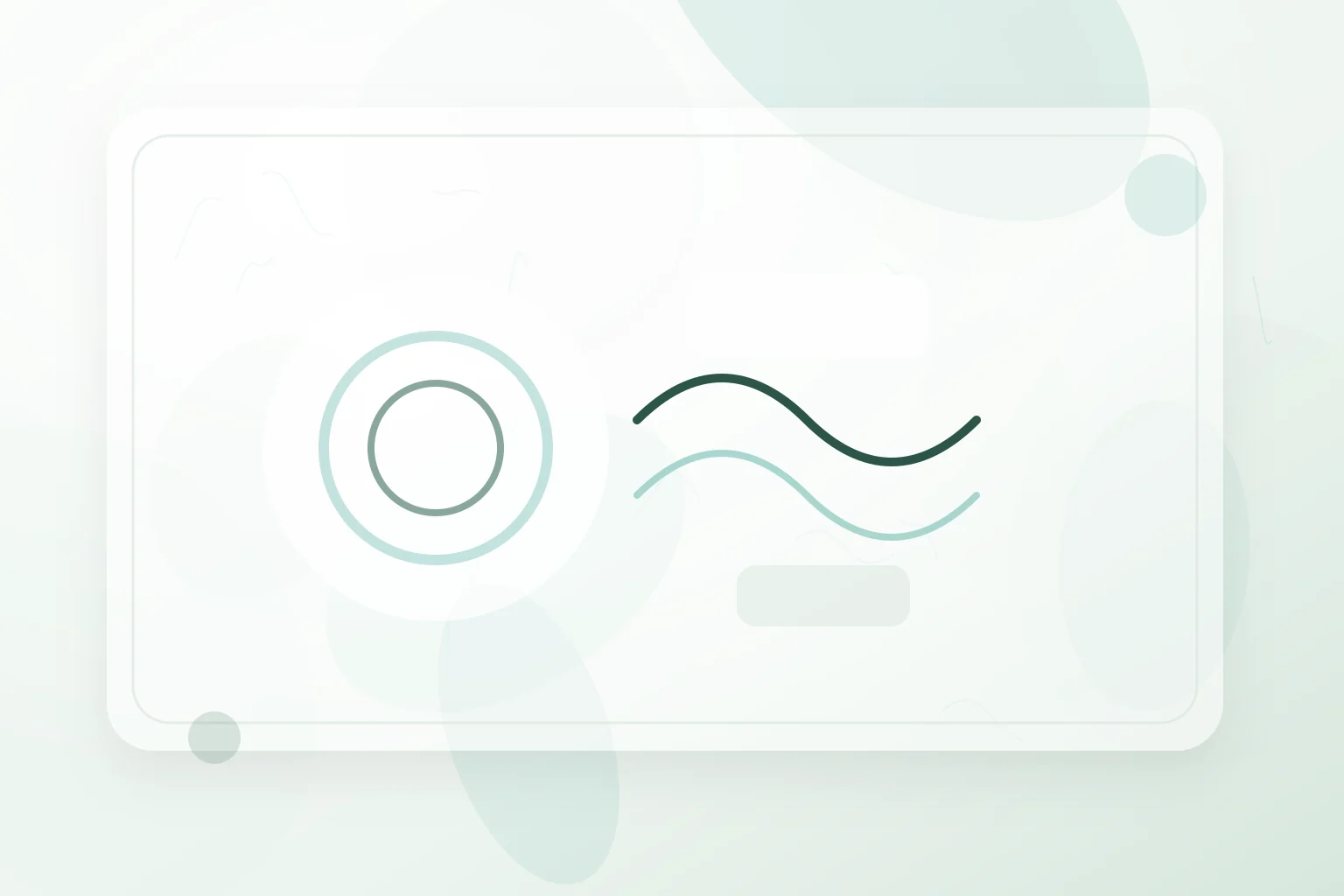 Soft breathing waves and grounding rings in a calm green composition, illustrating breathing exercise for nerves.