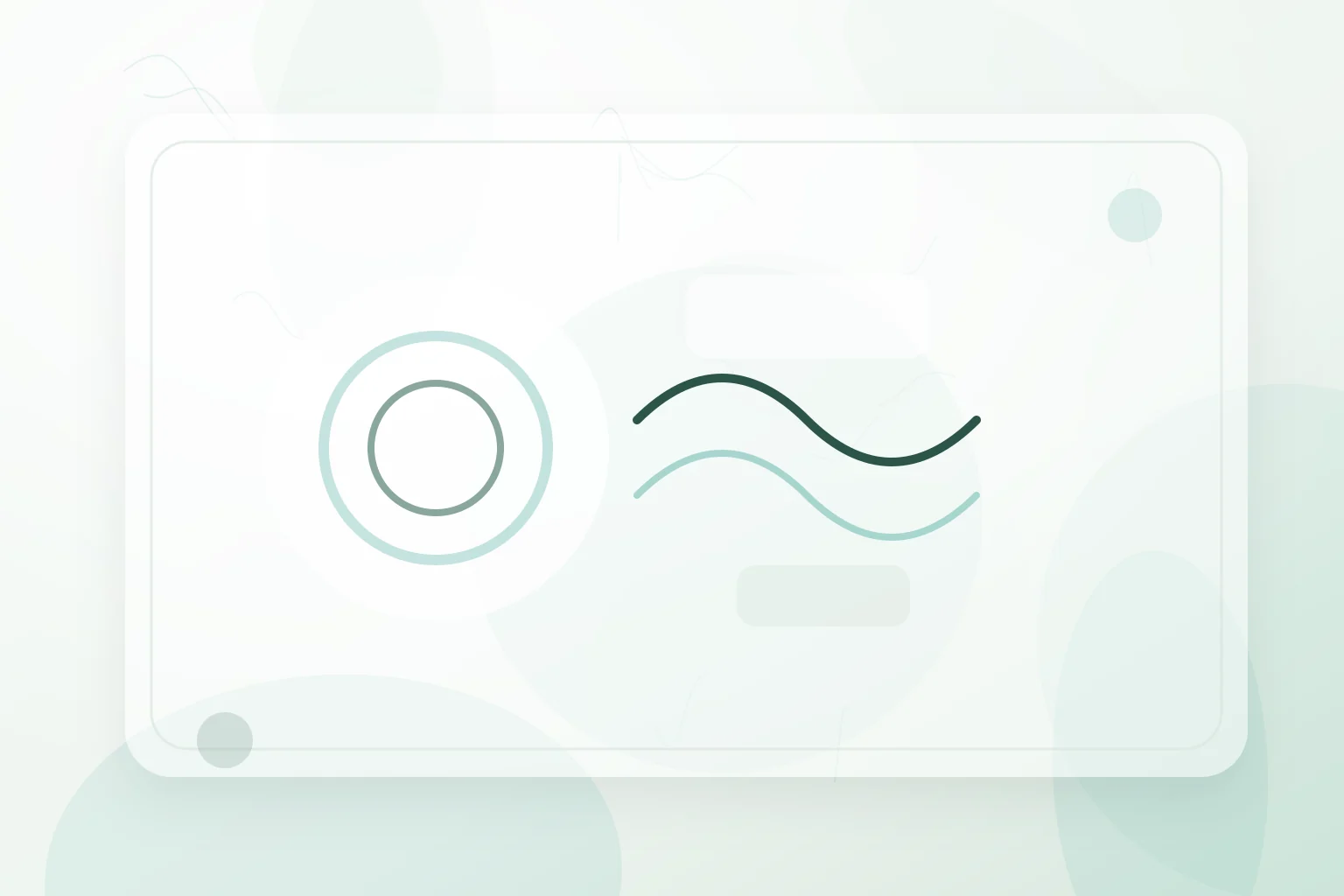Soft breathing waves and grounding rings in a calm green composition, illustrating deep breathing for panic attacks.